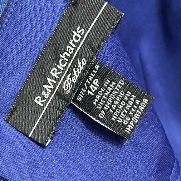 R&M Richard’s Royal Blue Mermaid Formal Gown with Sequin Neckline, Sz 14P - Picture 6 of 6